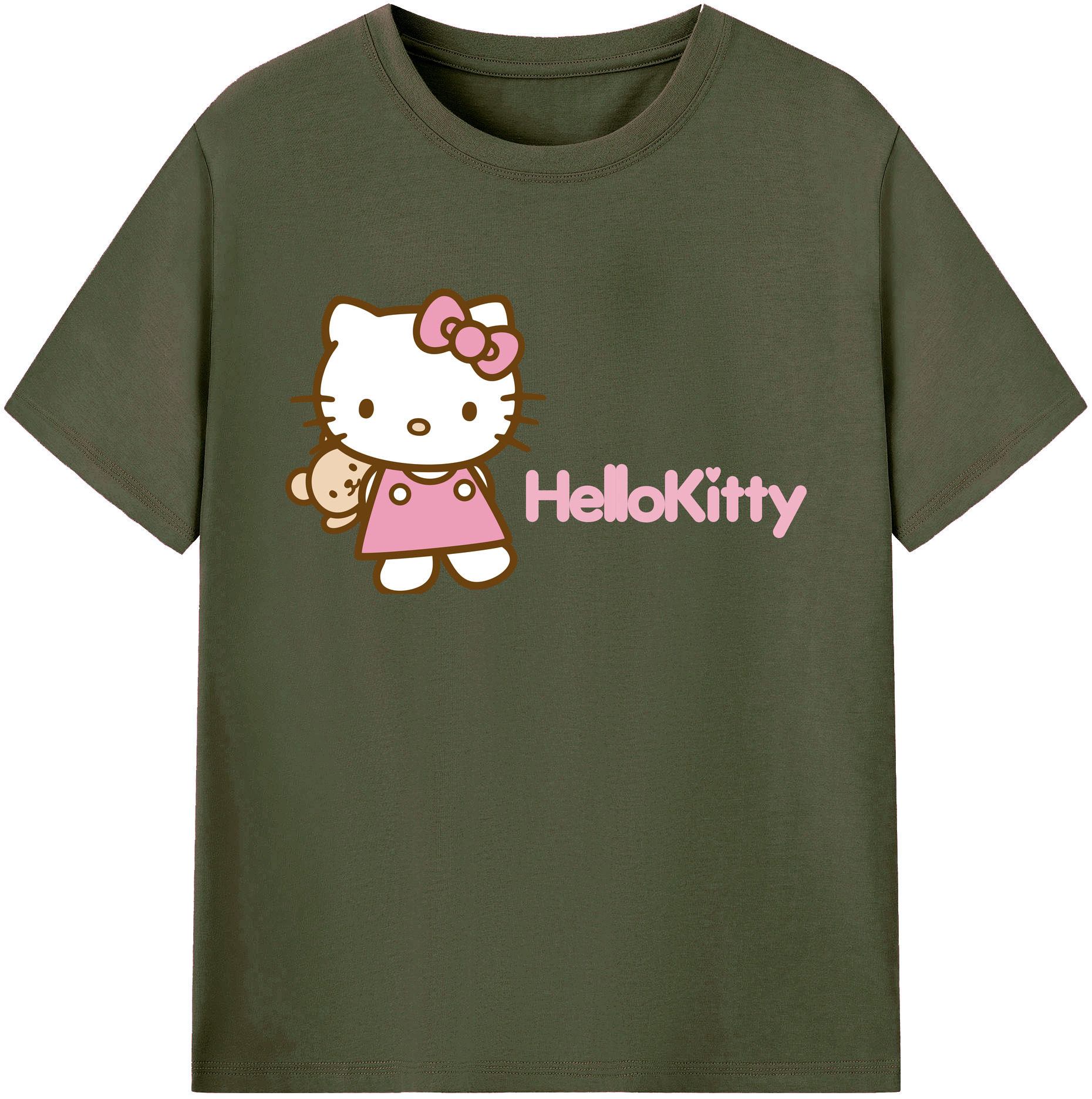 （画像用） Hello Kitty ハローキティ 綿100％ メンズ半袖Tシャツ｜肌触りやわらか＆通気性